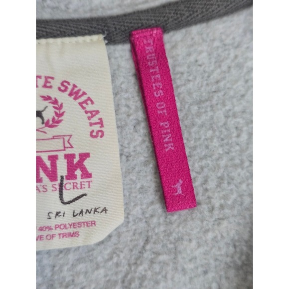 Victoria's Secret PINK University of Pink Graphic Full Zip Hoodie Gray Size L - Picture 8 of 11